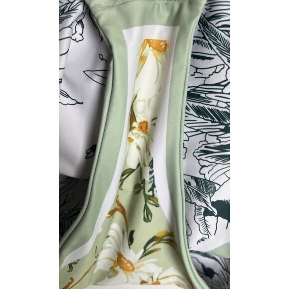 Visual Swim Womens Size Large One Piece Tie Strap Reversible Daisy Swimsuit EUC - Picture 12 of 15